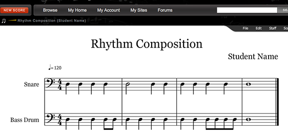 Noteflight Rhythm Composition