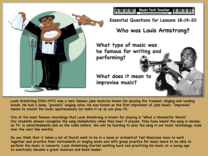 Louis Armstrong Essential Question and Lesson