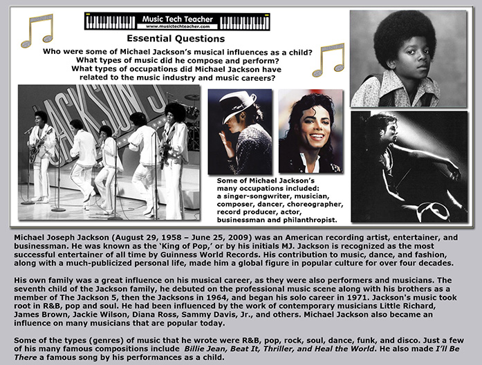 Michael Jackson Essential Question / Lesson Pics
